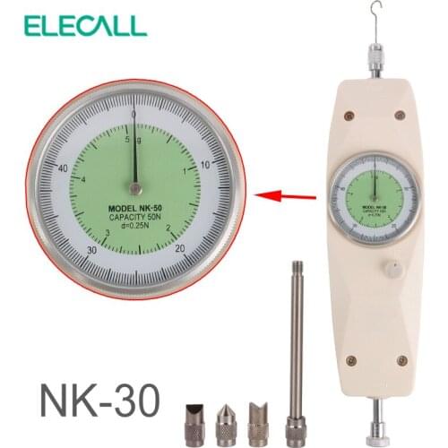ELECALL NK-30 Analog Dynamometer Force Measuring Instruments Thrust Tester Analog Push Pull Force Gauge Tester Meter