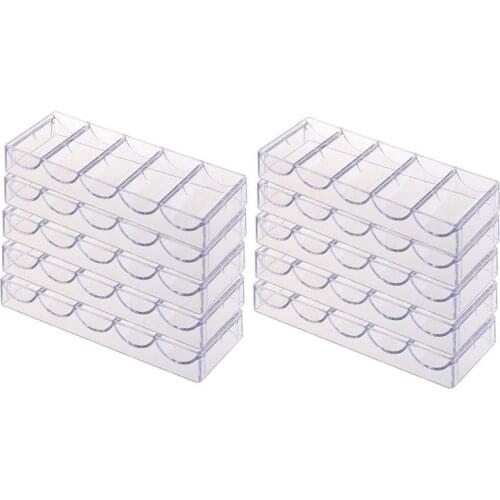 ELOS-10pcs professional acrylic poker chips 100 chip trays (without cover)
