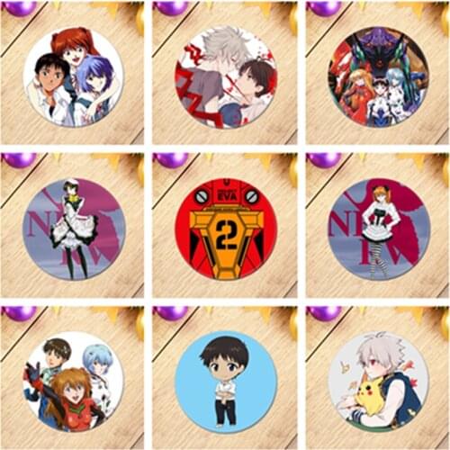 EVA Anime Badge Ikari Rei Shinji Asuka Nagisa Ayanami Kaworu Brooch Pin Backpack Decoration Childrens gift