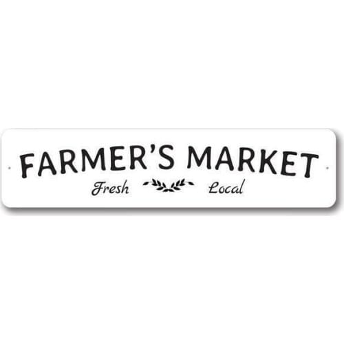 Farmers Market Farmhouse Sign, Barn Decor Metal Sign