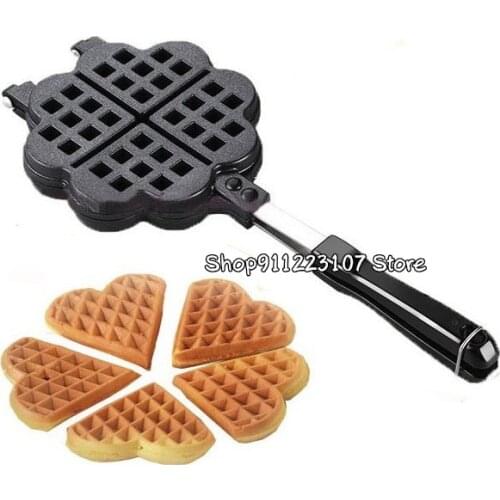 Heart Shape Household Kitchen Non-Stick Waffle Maker Pan Mould Mold Press Plate Kitchen Baking Tool Waffle Making Mold Cake Make
