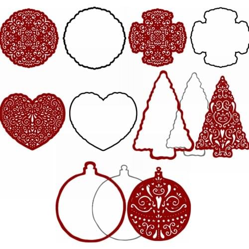 Hollwed Multiform Frames Metal Cutting Dies Stencils Xmas Theme Frames Die Cuts For DIY Card Making New 2020