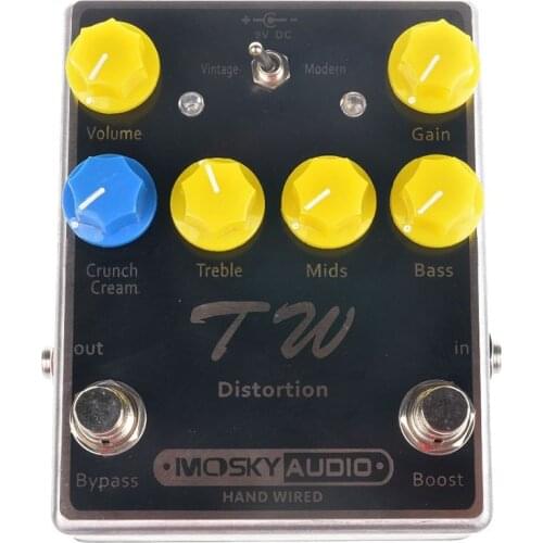 Mosky TW Distortion Guitar Effect Pedal High-quality with Capacitors/Resistors/IC Three Band EQ Effects
