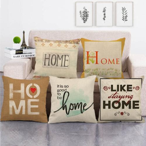 45cm*45cm home and sweet home high quanlity throw cushion cover linen/cotton sofa pillow cover decorative pillow case