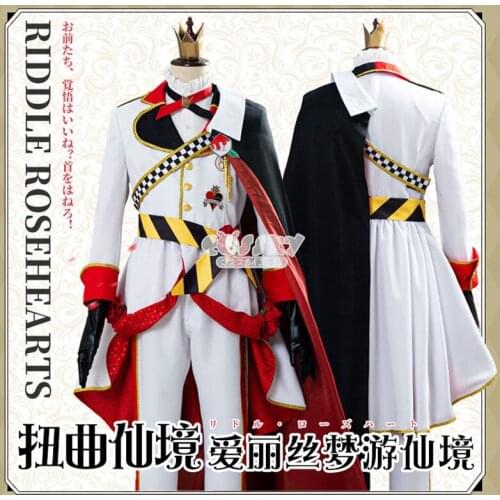 New! Twisted Wonderland Cos Alice in Wonderland Riddle Uniforms Cosplay Costume Halloween Carnival Outfit For Women H