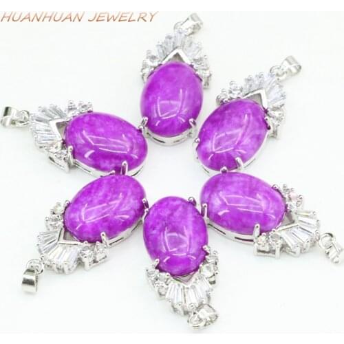 Chain Necklace Drop Pendant Crystal Natural Jades Stone Pendants For Women 15x30mm Silver-Color Stainless Steel Jewelry B3339