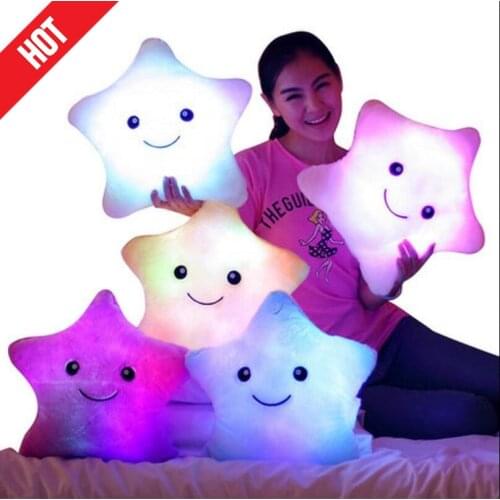 Promotion 35x40cm Star Led Light Pillow Cute Star Luminous Pillow with Colorful Light Birthday Valentines Day Gift Hot Sale