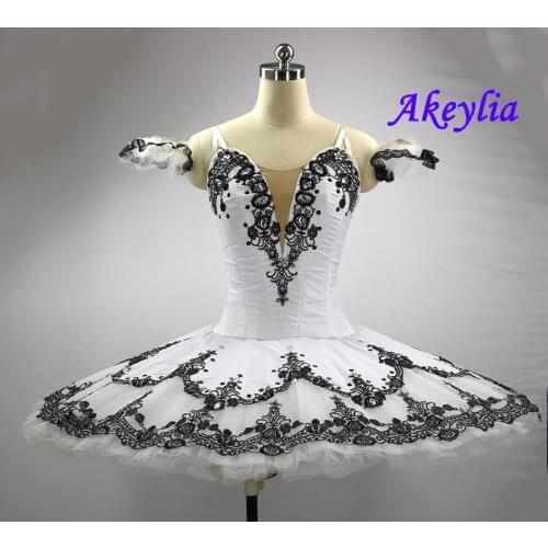 Adult Professional Ballet Tutu Girl Black White Harlequin Ballerina Pancake Tutu Women Performance Ballet Stage Tutu Nutcracker