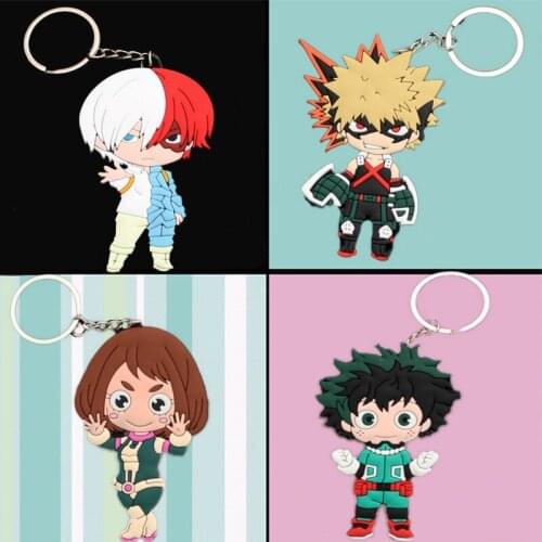 Pvc My Hero Academia Bakugo Katsuki Todoroki Shoto Bag Jewelry Pendant Anime Characters Soft Glue Keychain Exquisite Gift