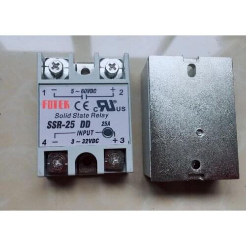 10PCS SSR25DD SSR-25DD Manufacturer 25A ssr relay input 3-32VDC output 5-60VDC
