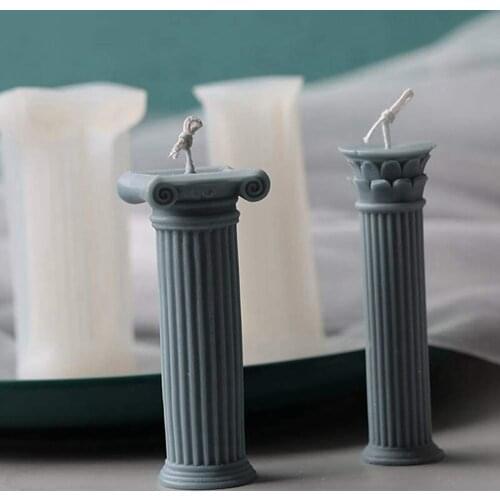 Roman Column Candle Mold Silicone DIY Handmade Scented Soap Plaster Crafts Making Tool for Home Decorations