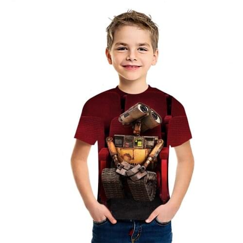 Wall. E Anime Boys And Girls Summer Fashion Versatile 3D Printed T-Shirt American Leisure Childrens Short Sleeve Top
