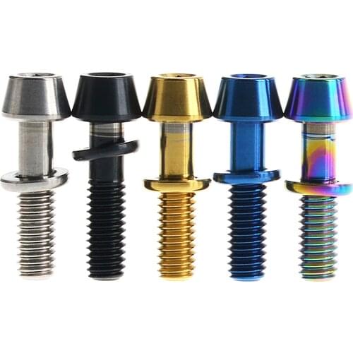 Catdogbear Titanium Ti Bolts with Washers for Bicycle Stem Bike Accessories 6Pcs M4x15.3mm Allen Hex Taper Screw