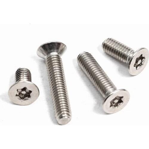 28pcs M4 torx screw bolt countersunk with point screws flat head anti-theft bolts 304 stainless steel machine thread nail securi