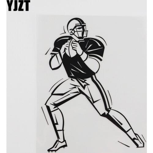 YJZT 11.5CMX15.1CM American football player sport Decal Vinyl Car Sticker Black/Silver 8A-0203