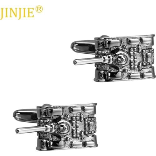New Cool Tank Shape Smooth Metal Cufflinks Men French Shirt Cuff Button Sleeve Nails Cufflinks Husband Mens Gift High Quality