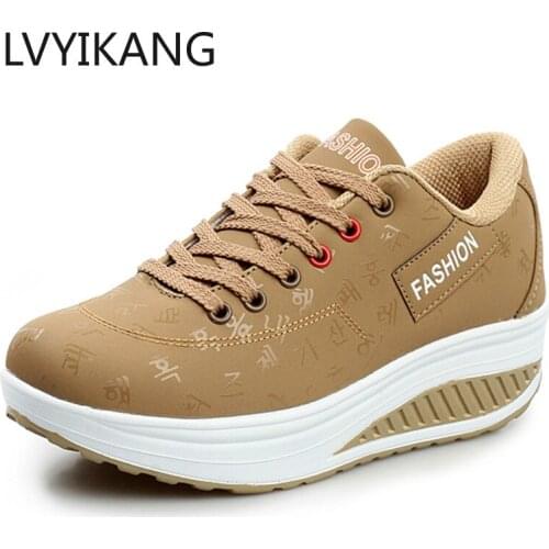 Womens Shoes Vulcanized Shoes 2019 Autumn Womens Increased Shoes Lace-up Shoes Women Designer Sneakers Women Platform Shoes