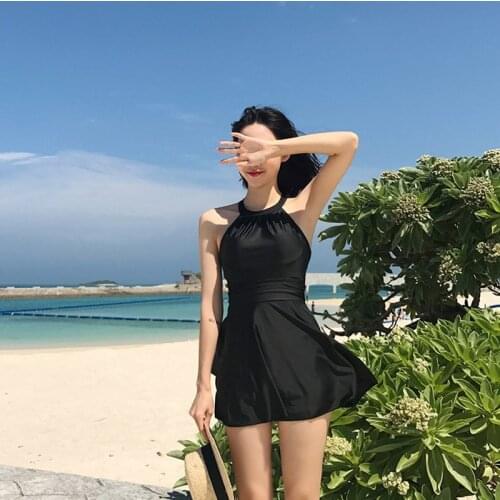 2021 New Korean Style Sexy One Piece Swimsuit Women Swimwear Solid Monokini Push Up Swim Suit Pad Open Back Bathing Suit