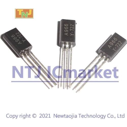 100 PCS 2SA966-Y TO-92L A966 Y Audio Power Amplifier Applications