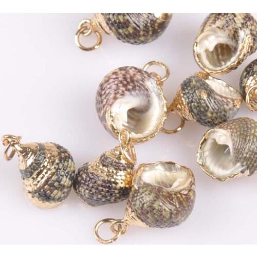 18-19mm Shell Charm Pendants Conch Natural Rose Gold for jewelry making DIY 5pcs TRS0155X
