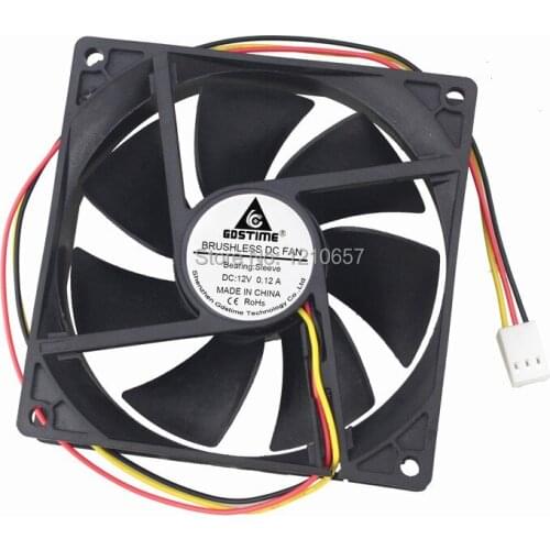 2 PCS LOT Gdstime 9225 92mm 92x25mm 9.2cm DC 12V 3P Cooing cooler Radiator Axial Fan