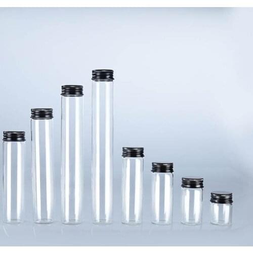 20 x 15ML 30ML 40ML 50ML 60ML 80ML Clear Glass Bottle With Black Aluminum Cap 1oz 2oz Glass Containers For Essential Oil Use