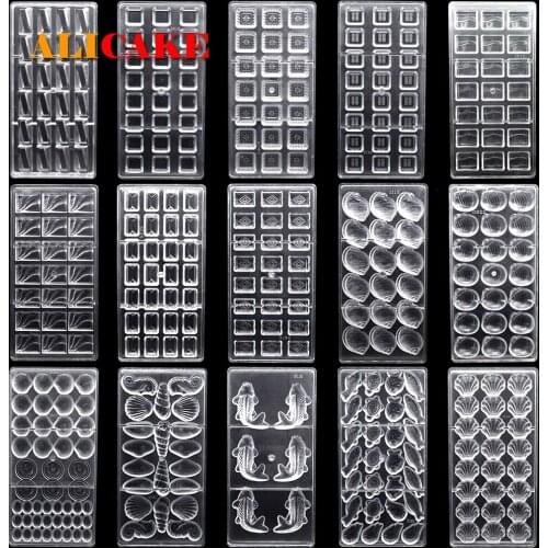 3D Polycarbonate Chocolate Molds Tray Forms For Baking Chocolate Bar Cake Thick Mould Food Grade Pastry Tools for Bakery Mold