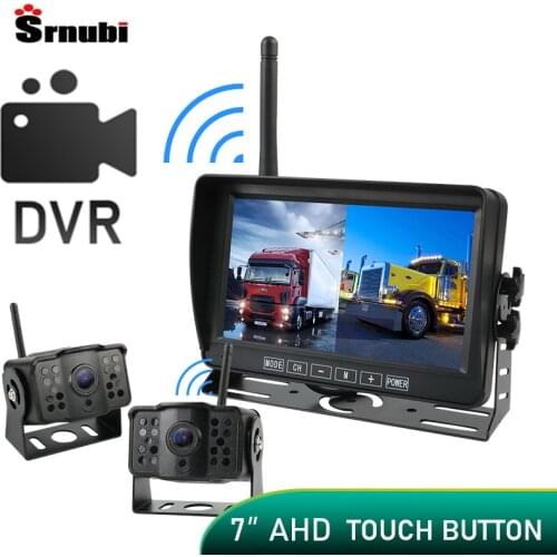 7 inch Car DVR Dash Cam Digital Wireless IPS AHD Monitor Loop Recording Reverse Camera Parking Monitor for Truck Bus RV Trailer