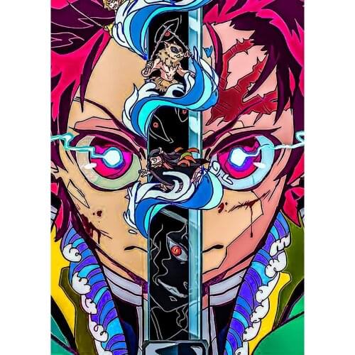 Diamond Painting Demon Slayer Kimetsu No Yaiba Anime Character 5D DIY Diamond Embroidery Mosaic Art Kits Home Decoration