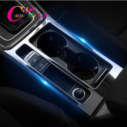 Color My Life Car Water Cup Frame Handbrake Panel Trim Cover for Volkswagen VW Golf 7 MK7 7.5 MK7.5 2013-2019 LHD Accessories