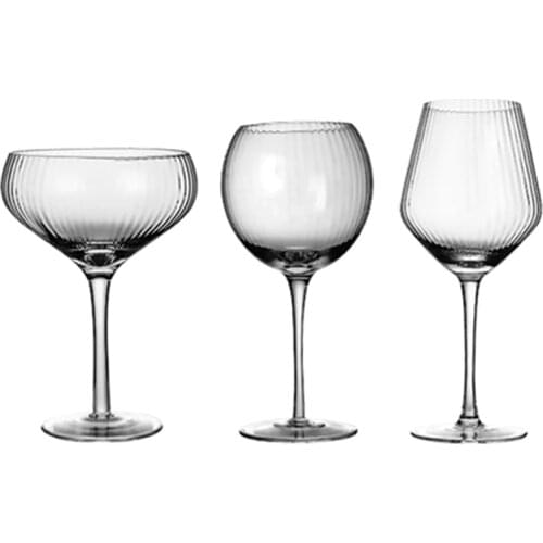 Free Shipping 2PCS Nordic Ripple Champagne Glasses, Cocktail Glass, Martini Glass,Wine Glasses, Goblet-Champagne Cup Set of 2