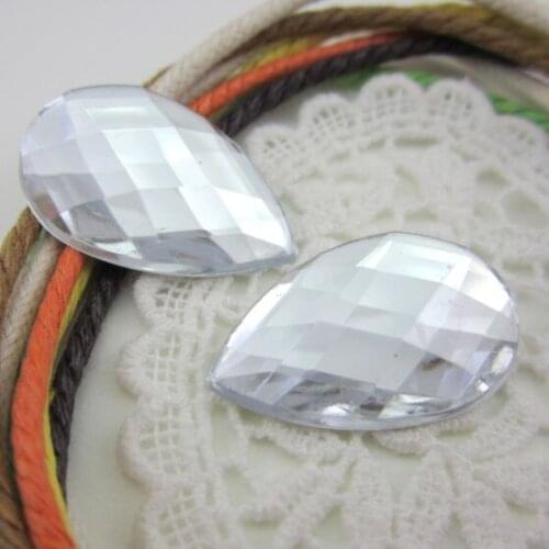 Free Shipping Crystal/Clear 10pcs 30*20mm(Big Size) Water-Drop Design Acrylic Rhinestone Art Rhinestones For DIY