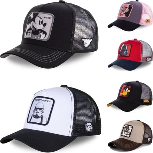 New Brand Anime Star Wars Mickey Snapback Cotton Baseball Cap Men Women Hip Hop Dad Mesh Trucker Hat Dropshipping