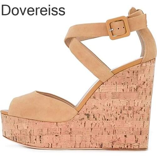 Summer Women New Fashion Sexy Consice Red Blue Waterproof Retro Wedges Party Shoes Narrow Band Sandals 43 44 45