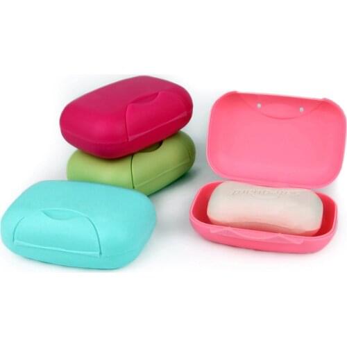 Travel Handmade Soap Box Soap Case Dishes Waterproof Leakproof Soap Box With Lock Box Cover 4 Colors