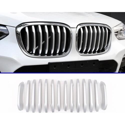 14pcs For BMW X3 G01 2018 X4 G02 2019 Matte Car Front Grill Decoration Strips Trim Accessories