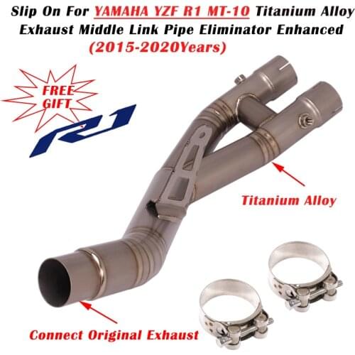 For Yamaha YZF R1 MT-10 2015 - 2020 Motorcycle Exhaust Escape Modify Titanium Alloy Mid Link Pipe Cat Delete Eliminator Enhanced