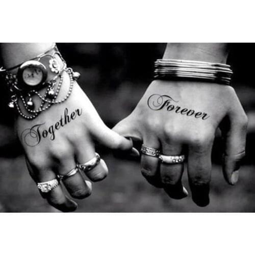 5D DIY Diamond Painting Tattoo Hands Couple Love Full Square Drill Mosaic Picture Of Rhinestones Cross Stitch Embroidery FG179