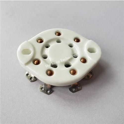 Ceramic tube socket seat GZC7-13 GZC7-13-G 7 pin seat tube socket silver foot for 1625 FU25 amplifier