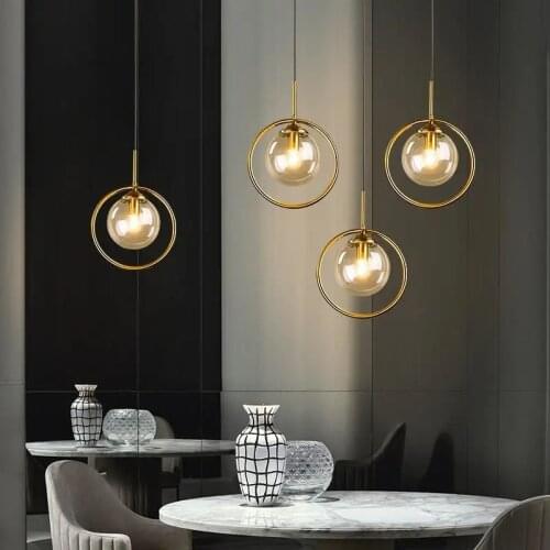 Creative Glass Pendant Lights Nordic Living Room Hanging Lamp Led Pendant Lamp Fashion Art Villa Hotel Indoor Lighting Fixtures
