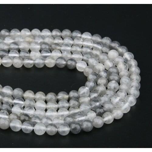Round Natural Stone Beads Cloud Quartzs Jewelry Making Beadwork DIY Bracelet Necklace 4/6/8/10/12mm