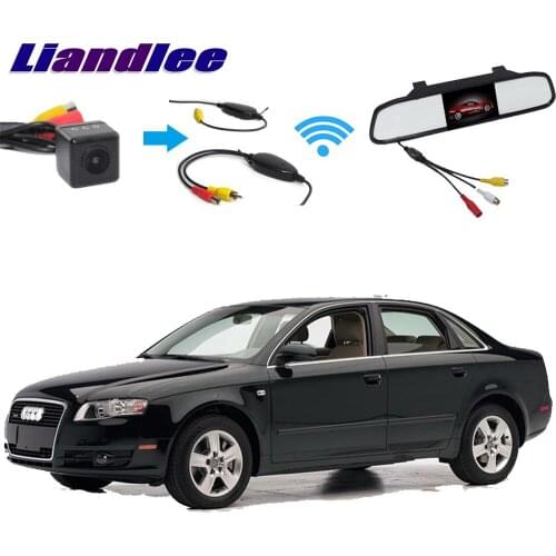 Liandlee For Audi A4 S4 RS4 2001~2008 3 in1 Special Rear View Reversing Camera + Wireless Receiver + Mirror Monitor Easy DIY