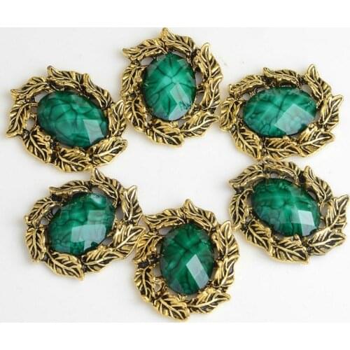 Hot Sale wholesale 20pcs/lot 2.4*3.1cm Wedding vintage turquoise Button rhinestone Button DIY hair garment Accessories YF31