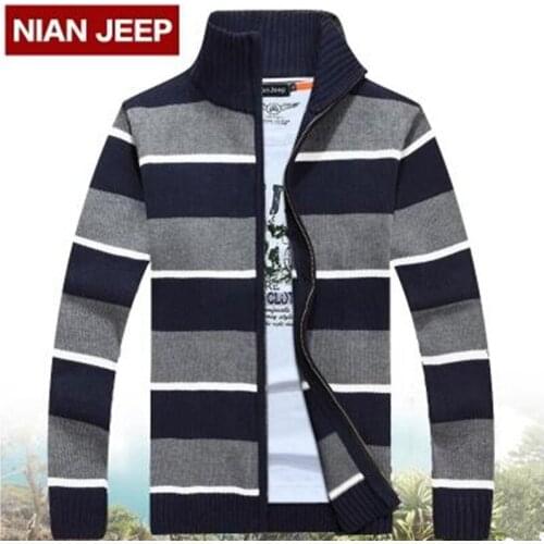Mens Knitted Sweaters Cardigans Collar Winter Wool Sweater Fashion Cardigans Male Sweaters Coat Brand Mens Clothing
