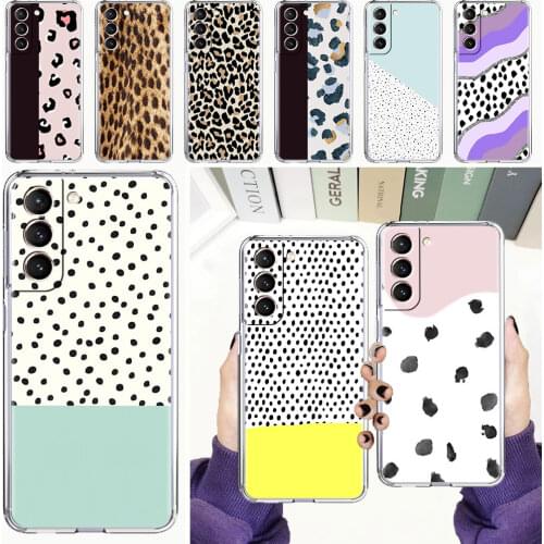 Soft Case for Samsung Galaxy S20 FE S21 S9 S10 Plus Note 20 Ultra 10 Lite 9 Clear Silicone Phone Cover Leopard Print Dot