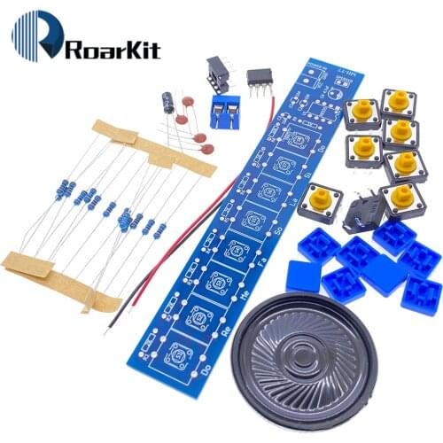DIY Electronic Kit Set NE555 Keyboard Eight Notes Electronic Organ Production Parts Welding Practice Fun Teaching Training