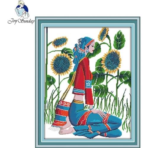 Joy sunday portrait style The sunshine feeling Cross-stitch Set for Christmas gift embroidery house decoration
