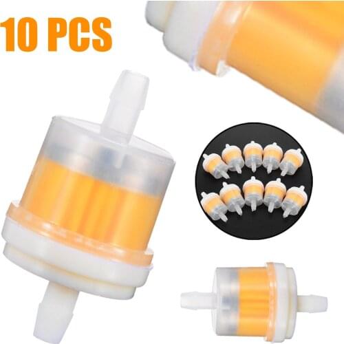 New Arrival 10pcs 1/4" 6-7mm Motorcycle Scooter Hose Inline Gas Fuel Gasoline Filter 56 x 27mm