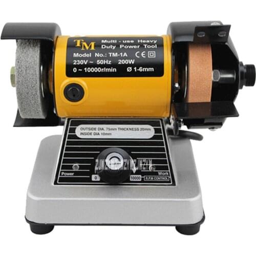 New Arrival Desktop Double-headed Grinding Machine Grinding Wheel Grinding Machine Grinding tools 0-10000r/min 200w 230v 1-6mm