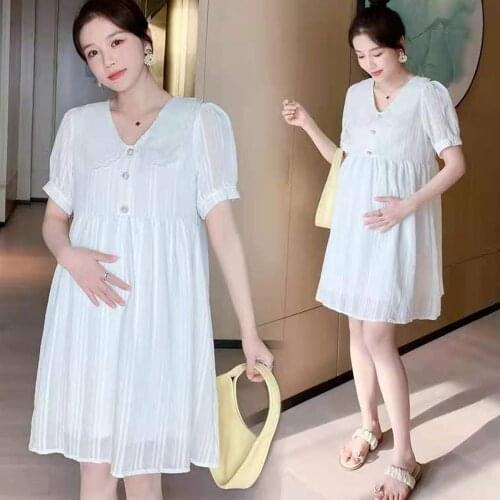 Maternity clothing White dress women Maternity dress Pregnancy Evening dress photoshoot dress for women pregnant woman casual